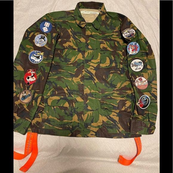 Off-White Other - Off-White Size Medium Field Jacket Camo Patches Men Used Virgil Abloh Olive Tan